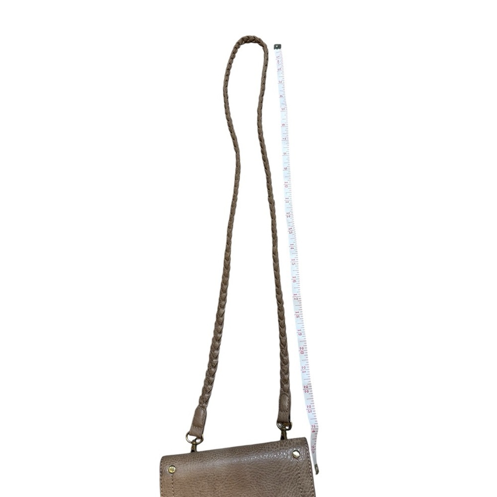 Anthropologie Mini Tan Crossbody Purse Braided Strap Small Shoulder Bag - Picture 12 of 14